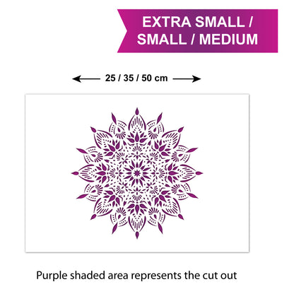 CraftStar Indu Mandala Stencil Size Guide