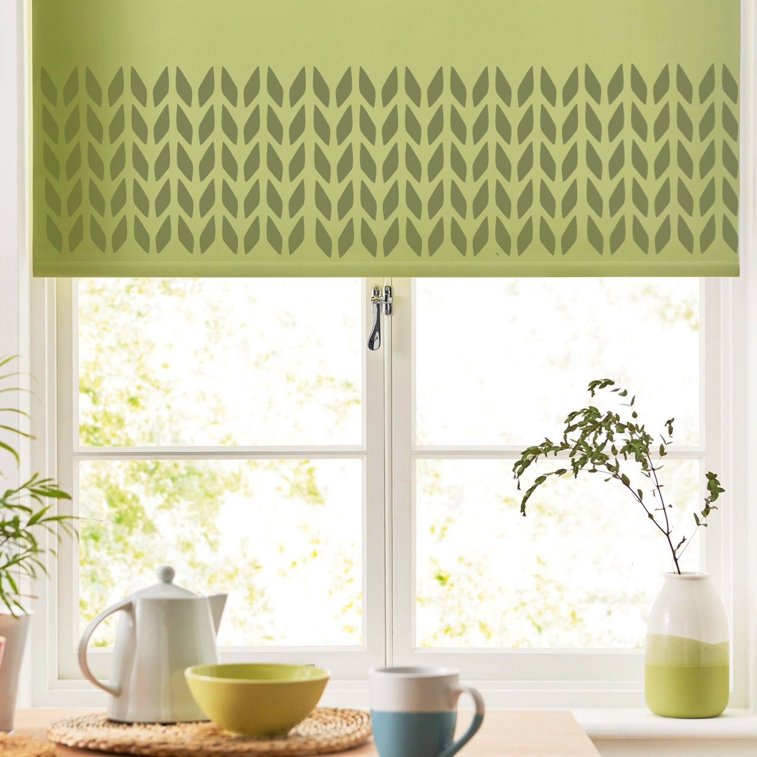 CraftStar Knitting Pattern Stencil on Fabric Window Blind