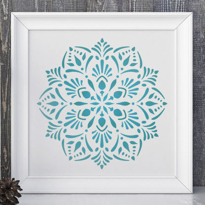 CraftStar Laghu Mandala Stencil as framed print