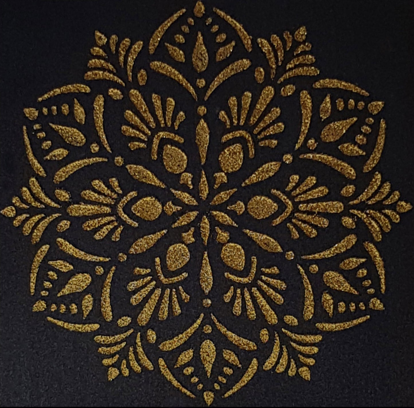 CraftStar Laghu Mandala Stencil Embossed in Gold 