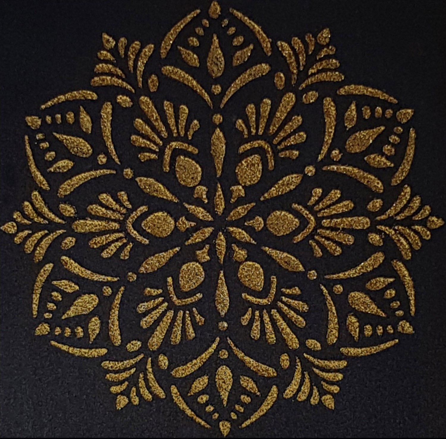 CraftStar Laghu Mandala Stencil Embossed in Gold 