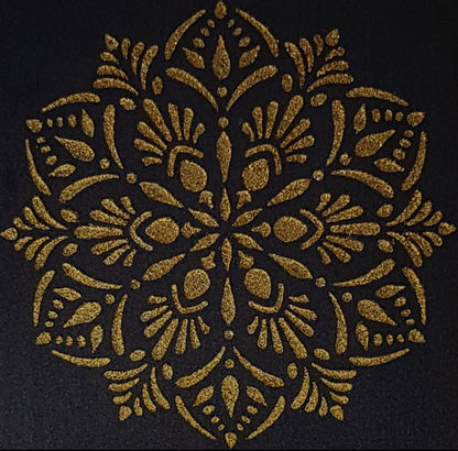 CraftStar Laghu Mandala Stencil Embossed in Gold 
