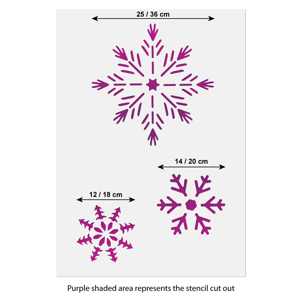 CraftStar Large Snowflake Stencil Size Information