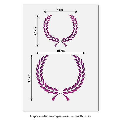 CraftStar Laurel Wreath Stencil Set Size Information