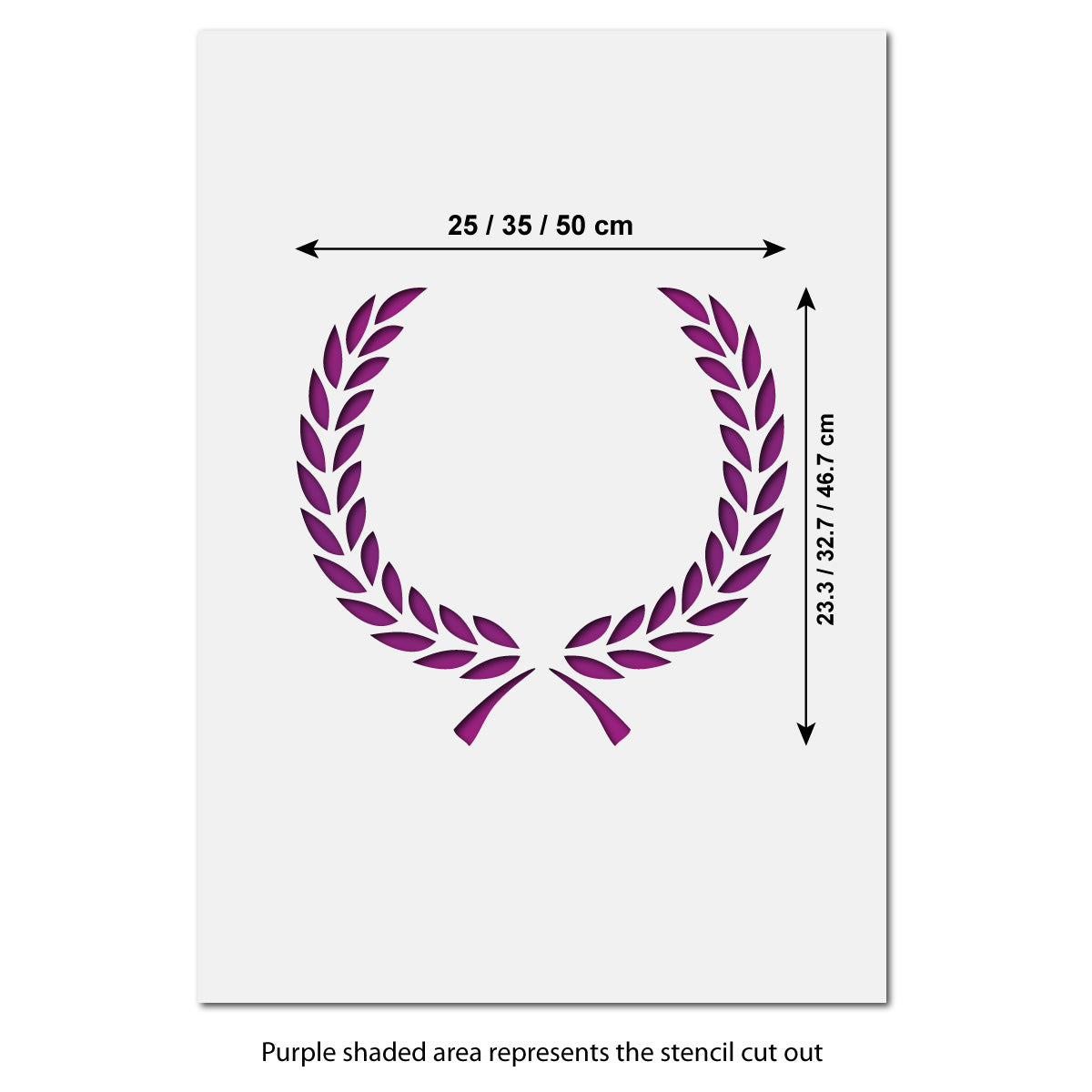 CraftStar Laurel Wreath Stencil Size Information