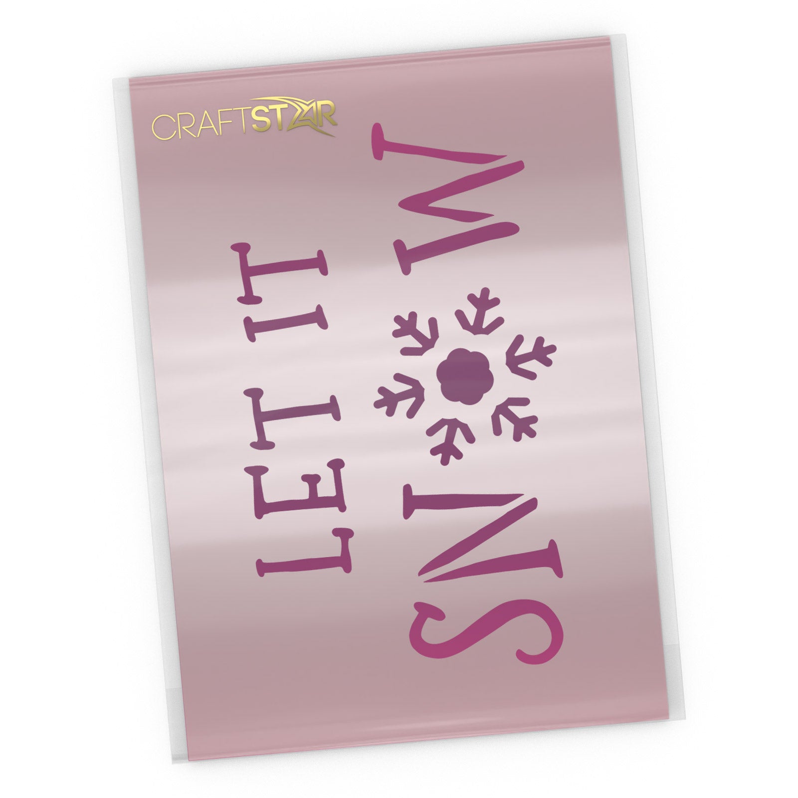 Let It Snow Christmas Stencil - Hand Written Style - Christmas Craft Template