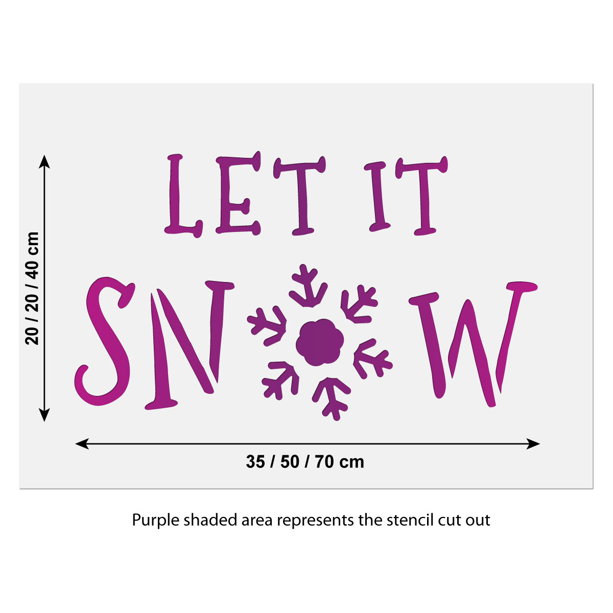 CraftStar Large Let It Snow Stencil Size Guide