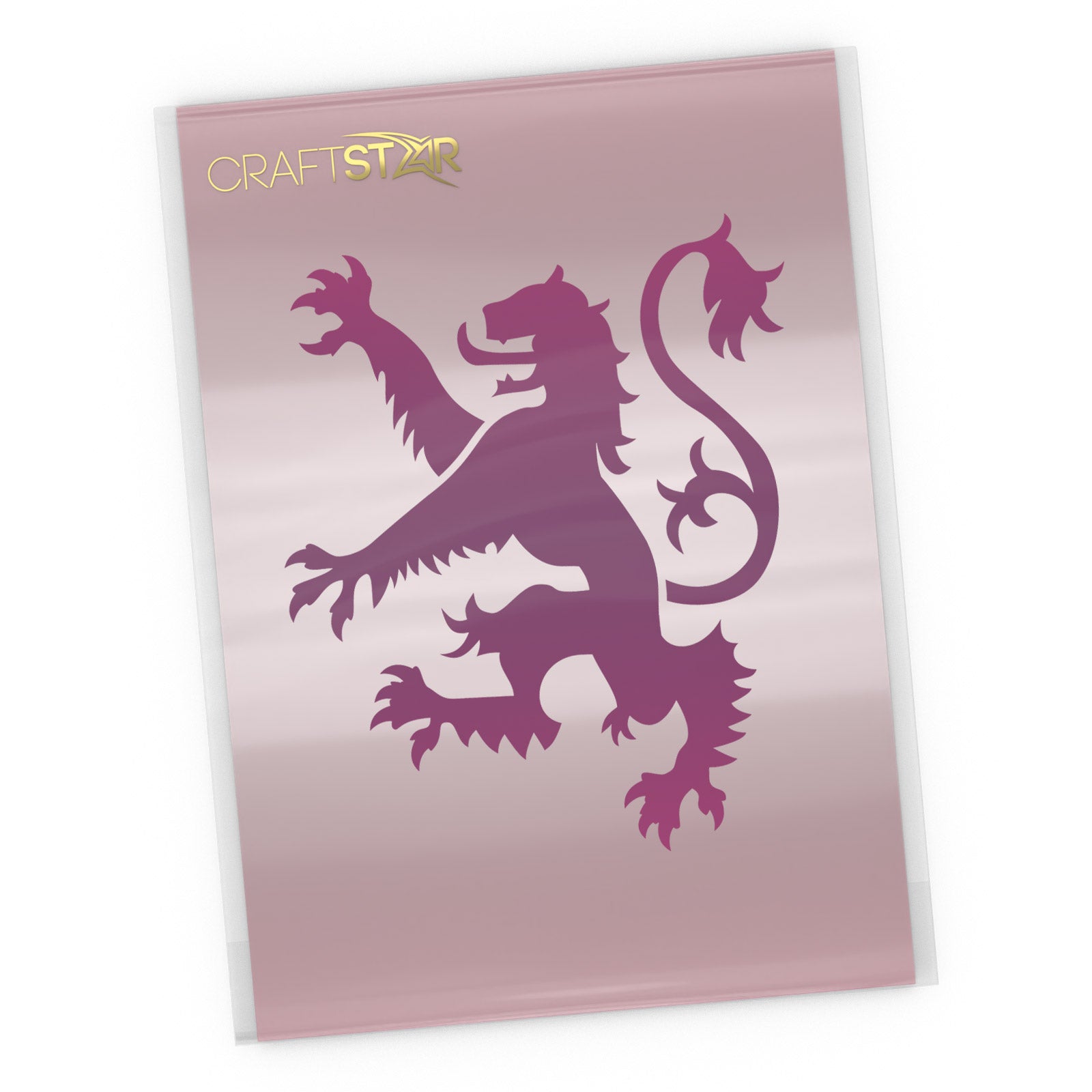 Lion Rampant Stencil - Scottish Heraldry Craft Template | CraftStar