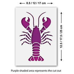 CraftStar Lobster stencil Size Guide