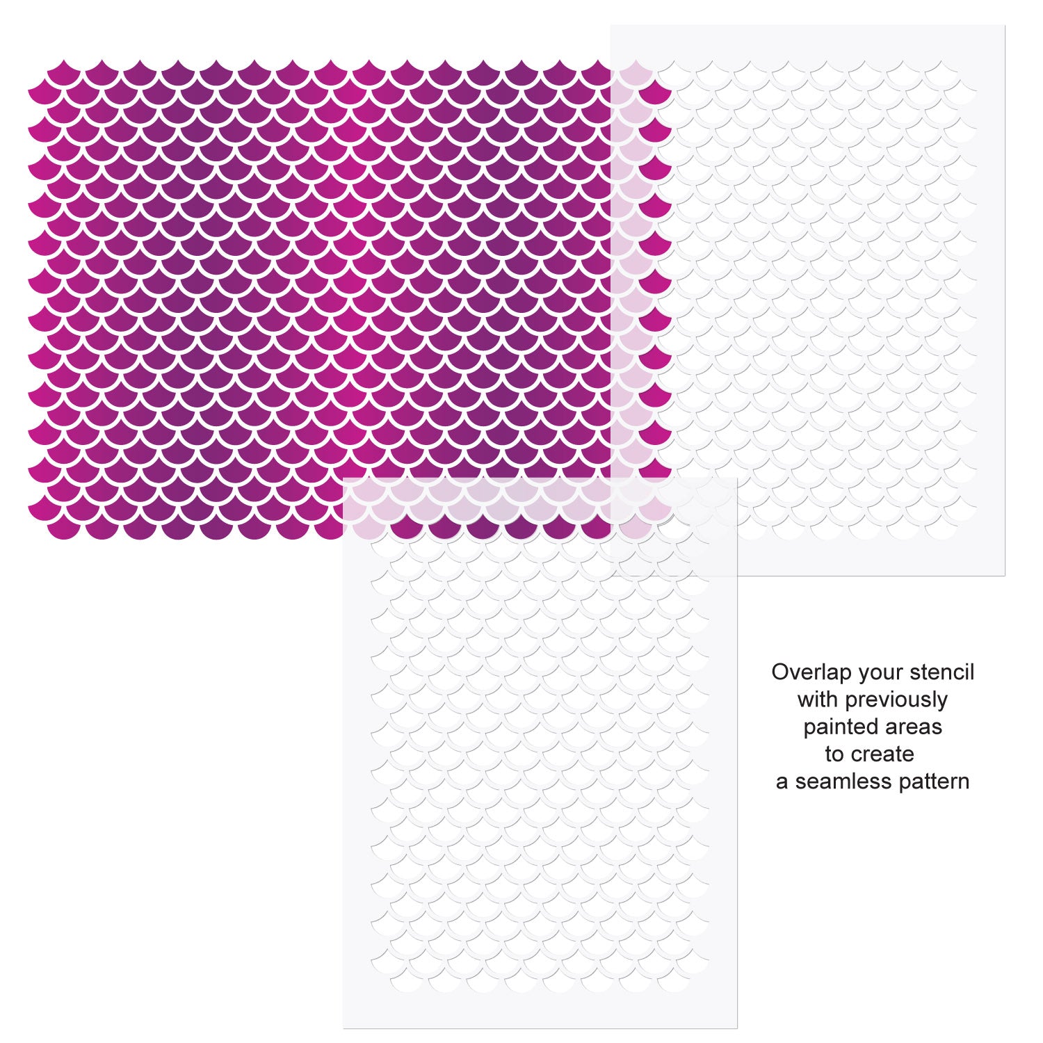 CraftStar Mermaid Scales Wall Stencil Use Guide
