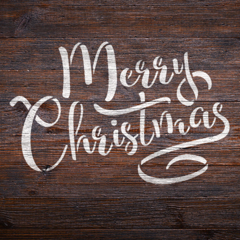 CraftStar Merry Christmas Text Stencil on Wood