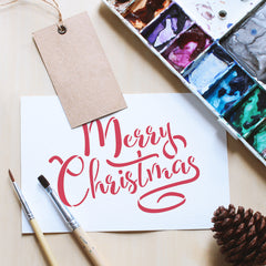 CraftStar Merry Christmas Stencil - Calligraphy on Card