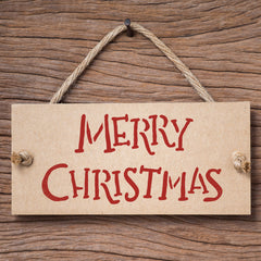 Merry Christmas Stencil - Hand Written Style on Sign