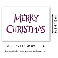 Merry Christmas Stencil - Hand Written Style - Size Guide