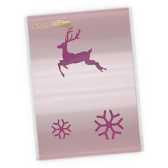 Mini Reindeer and Snowflakes Christmas Craft Stencil