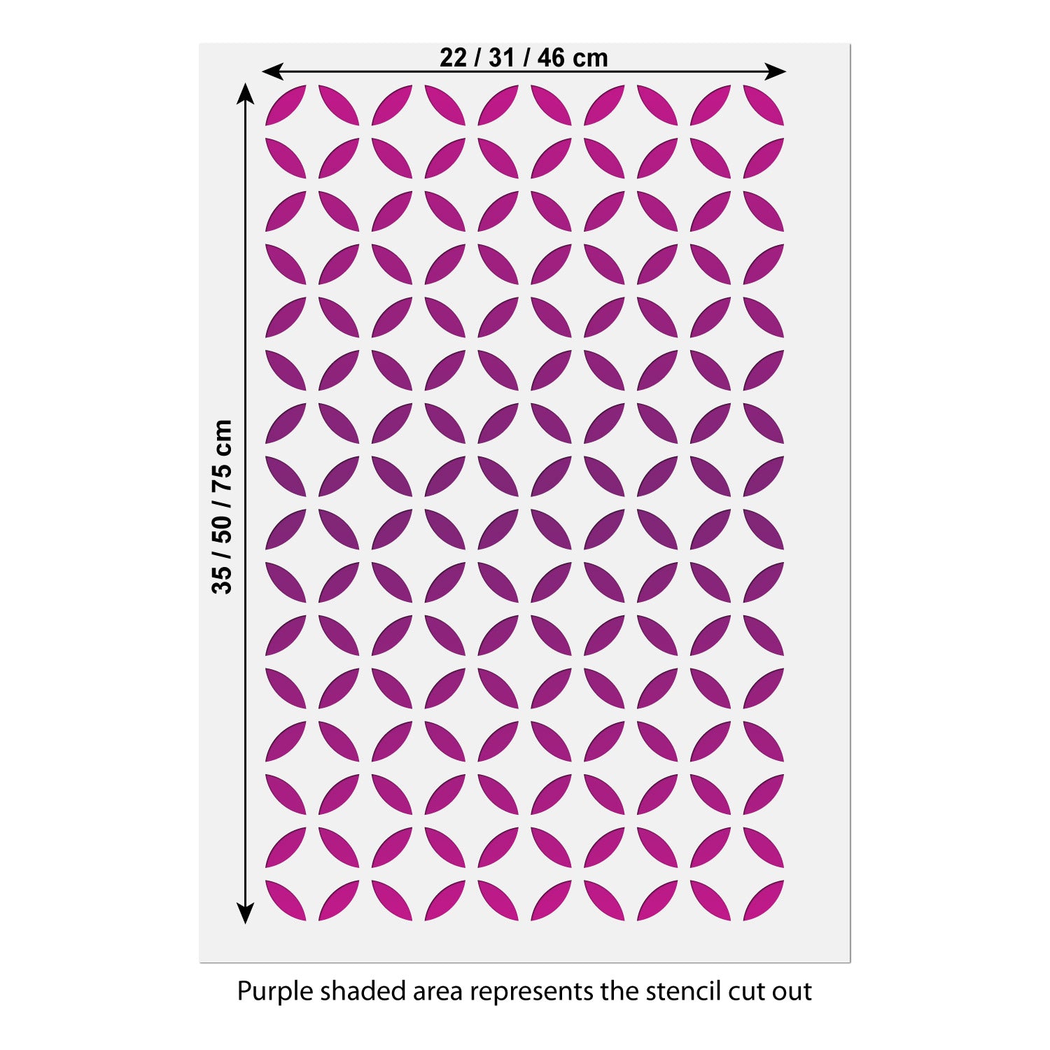 CraftStar Moroccan Lattice Stencil size guide