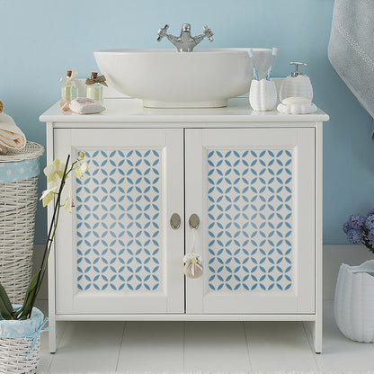 CraftStar Moroccan Lattice Stencil on wooden cabinet