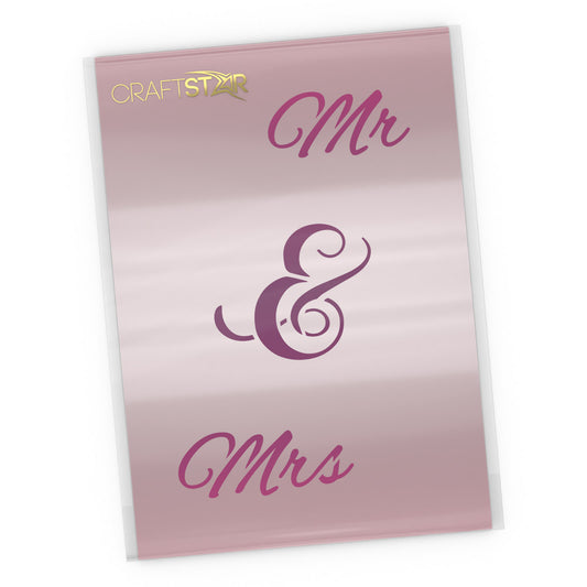 Mr & Mrs Script Style Stencil - Wedding Stencil Craft Template