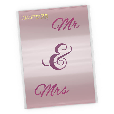 Mr & Mrs Script Style Stencil - Wedding Stencil Craft Template