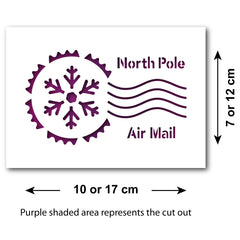 CraftStar North Pole Postmark Stencil - Size Guide