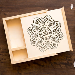 CraftStar Om Mandala Stencil on Wooden Box