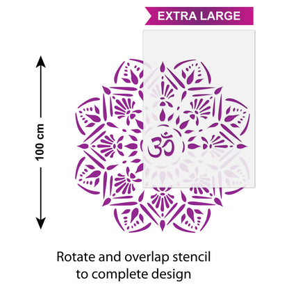 CraftStar Om Mandala Stencil Size Guide