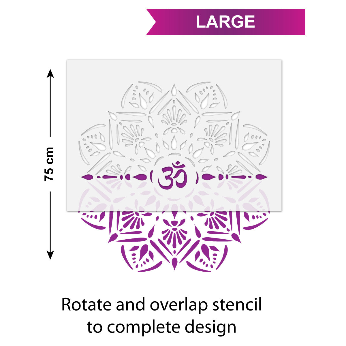 CraftStar Om Mandala Stencil Size Guide
