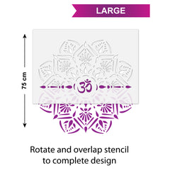 CraftStar Om Mandala Stencil Size Guide
