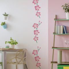 CraftStar Large Orchid Flower Stencil on Wall