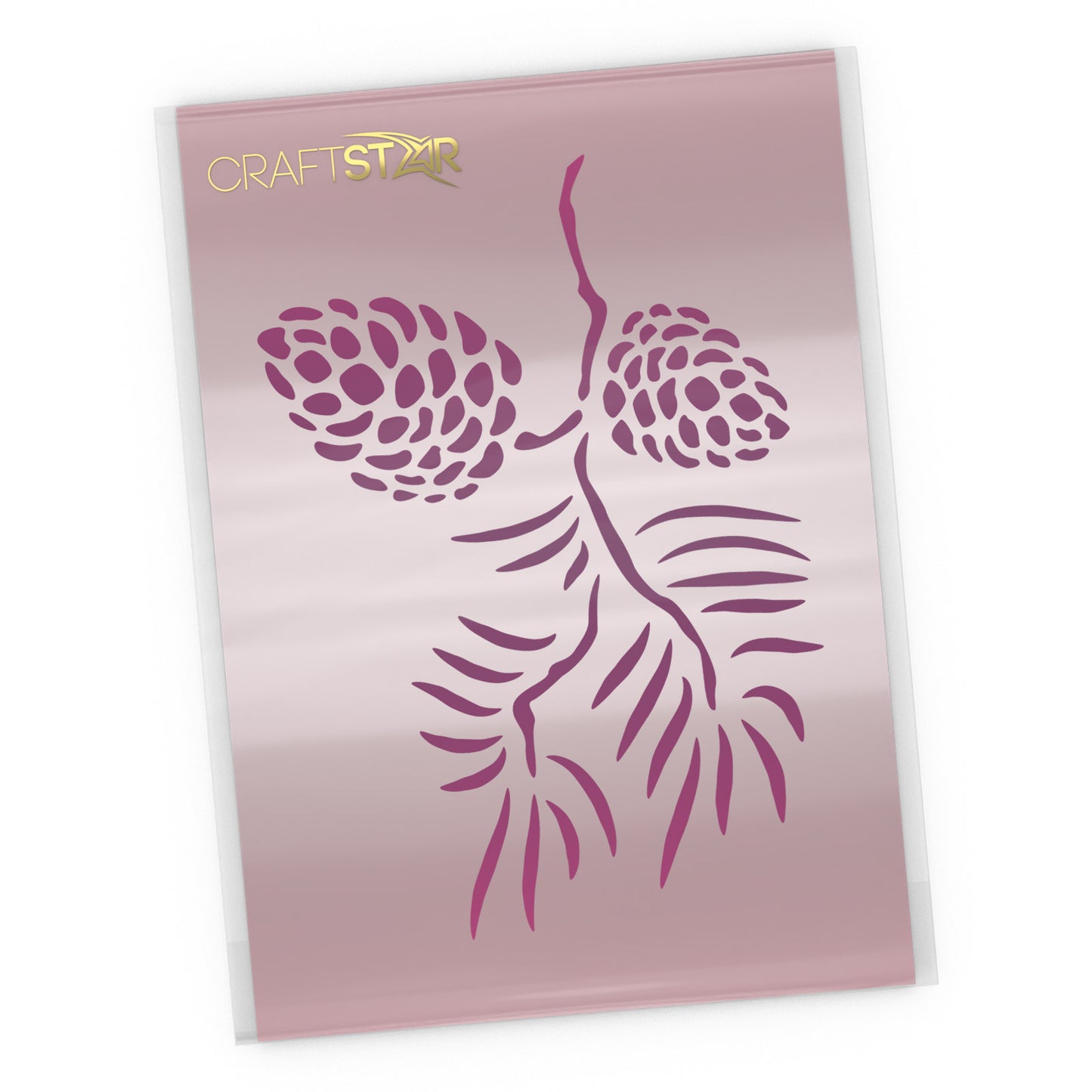 Pine Cones on Branch Stencil - Pine Cone Craft Template