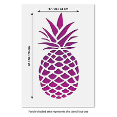 CraftStar Large Pineapple Stencil Size Guide