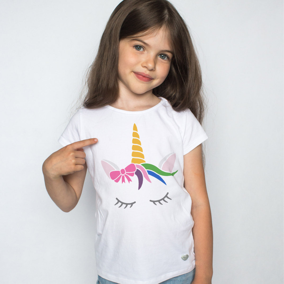 CraftStar Sleeping Unicorn Wall Stencil on Tshirt