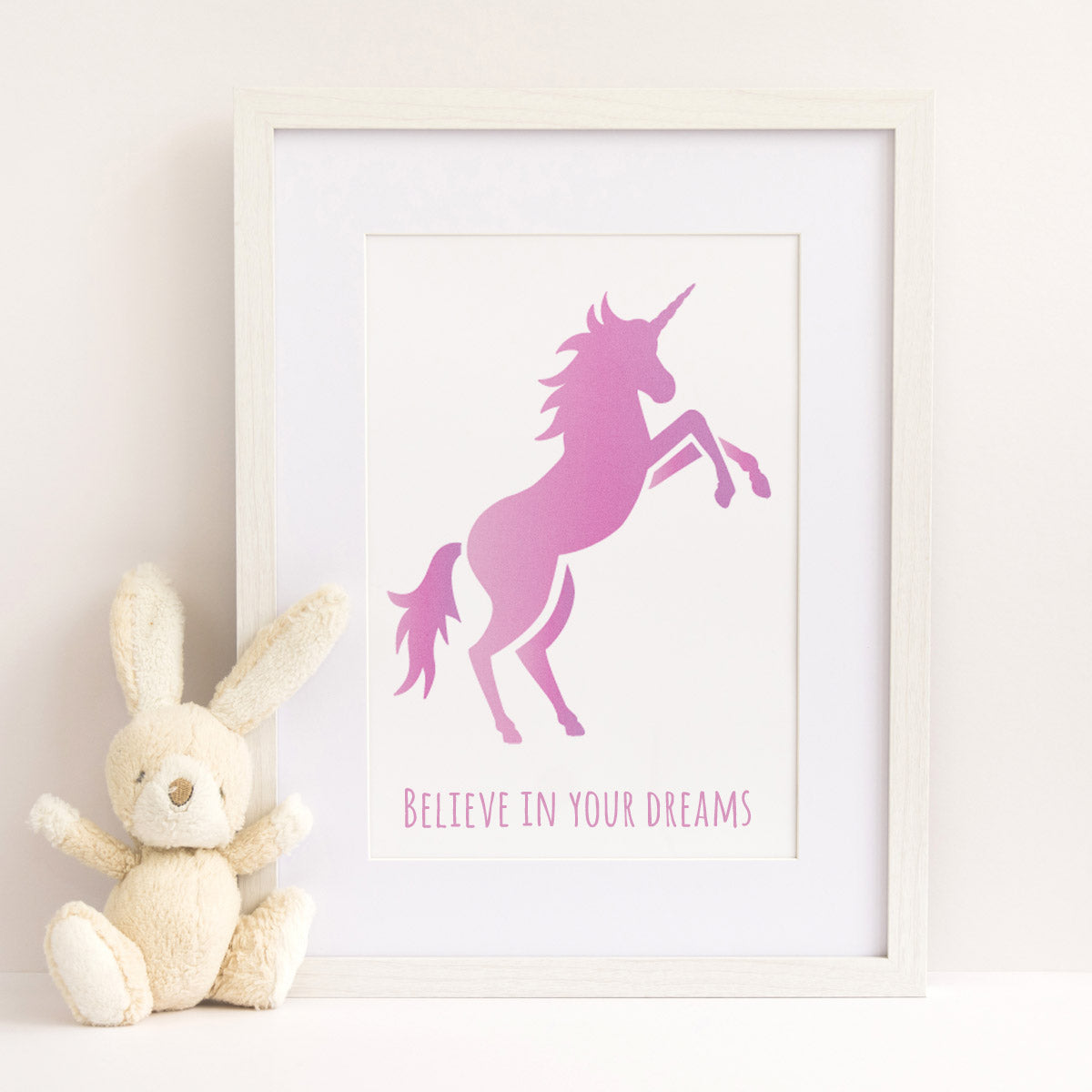 CraftStar Prancing Unicorn Stencil as Framed Print