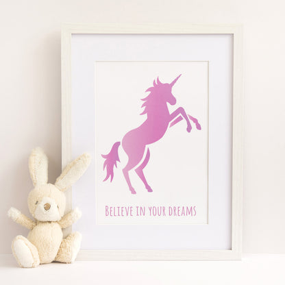 CraftStar Prancing Unicorn Stencil as Framed Print