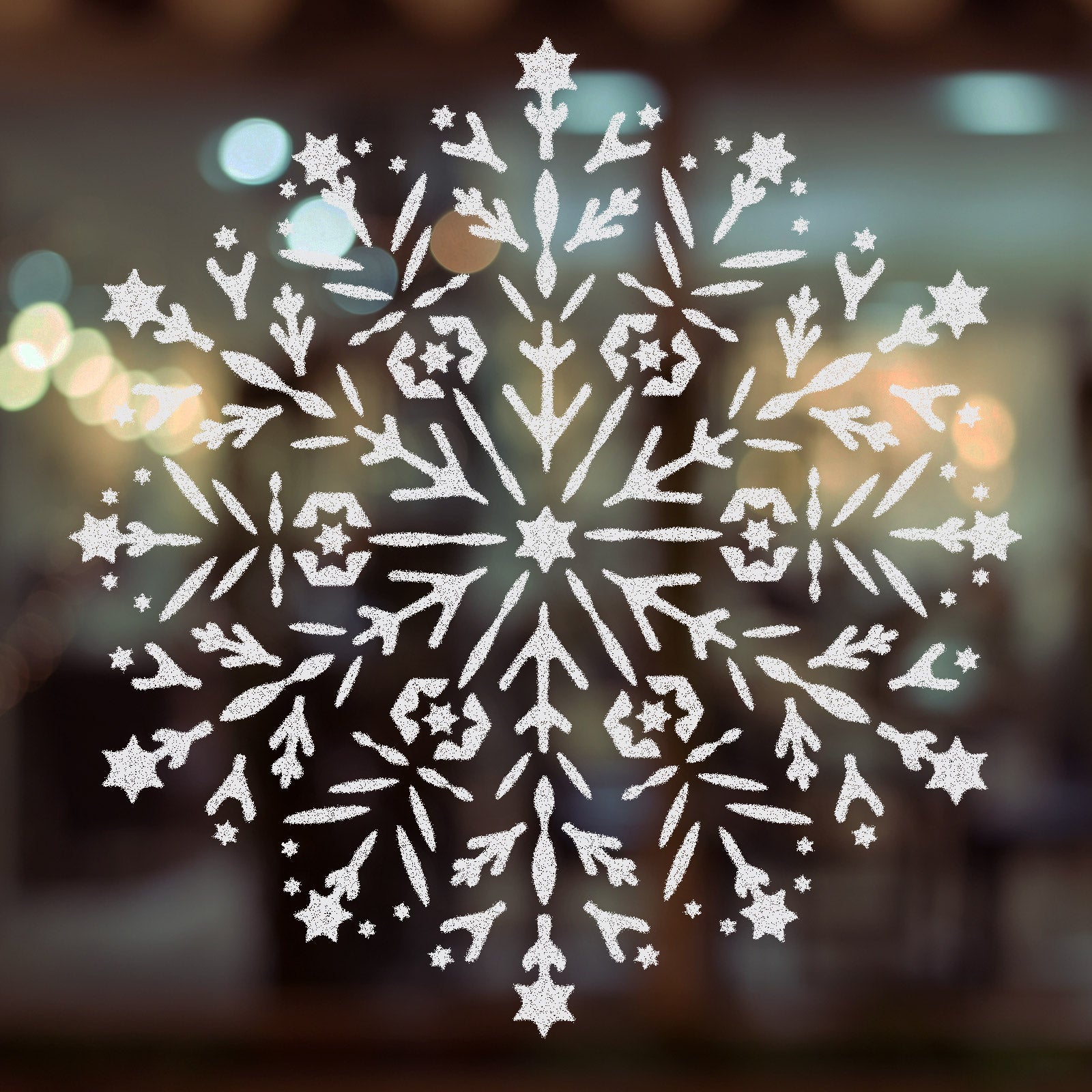 CraftStar Snowflake Mandala Stencil on Window