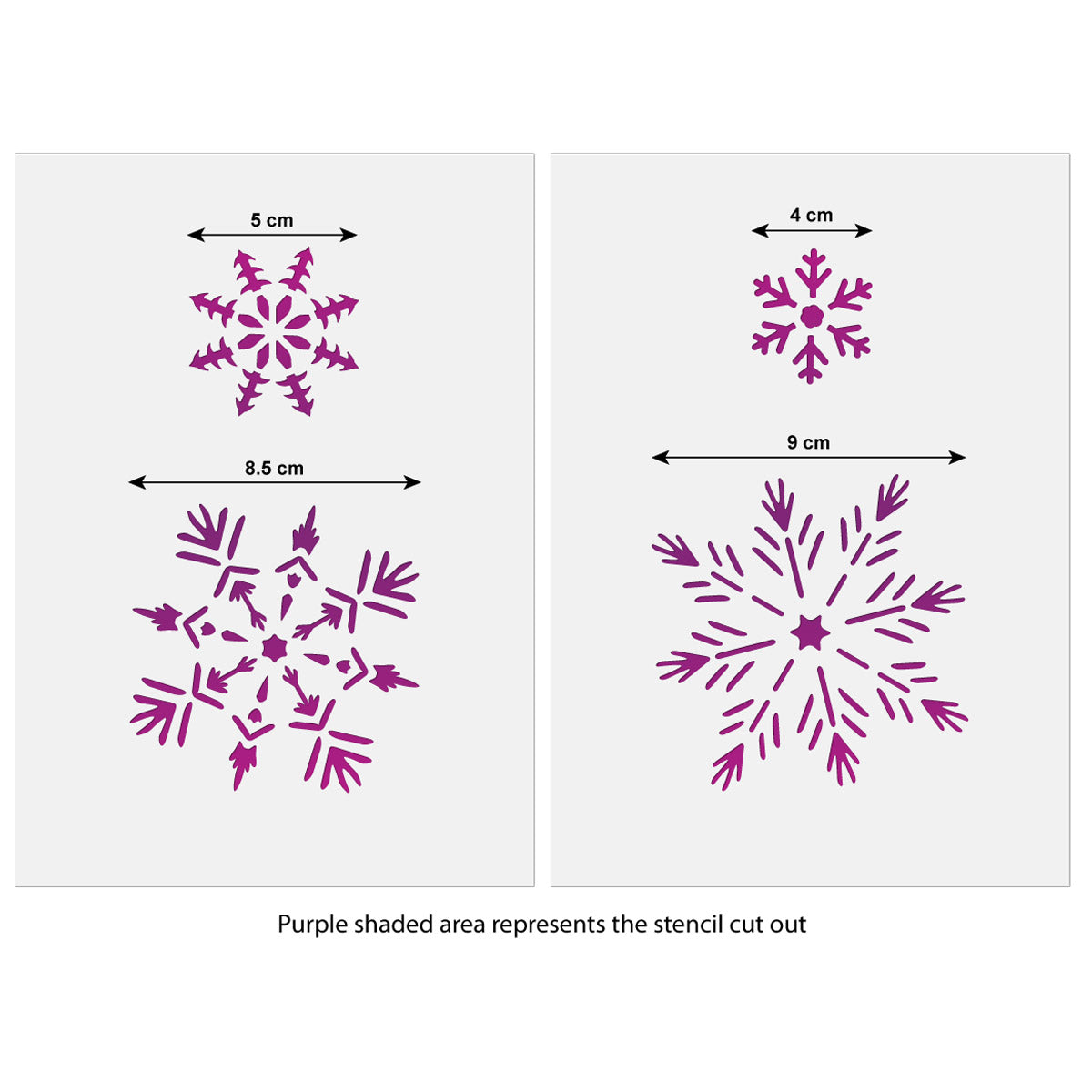 CraftStar Snowflake Stencil Size Information