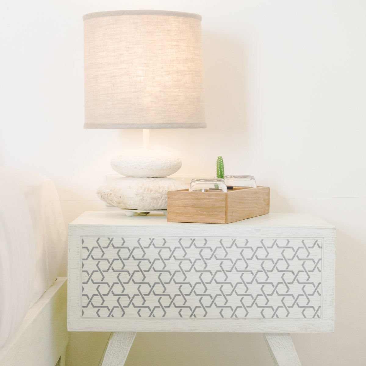 CraftStar Star Lattice Pattern Stencil on Furniture