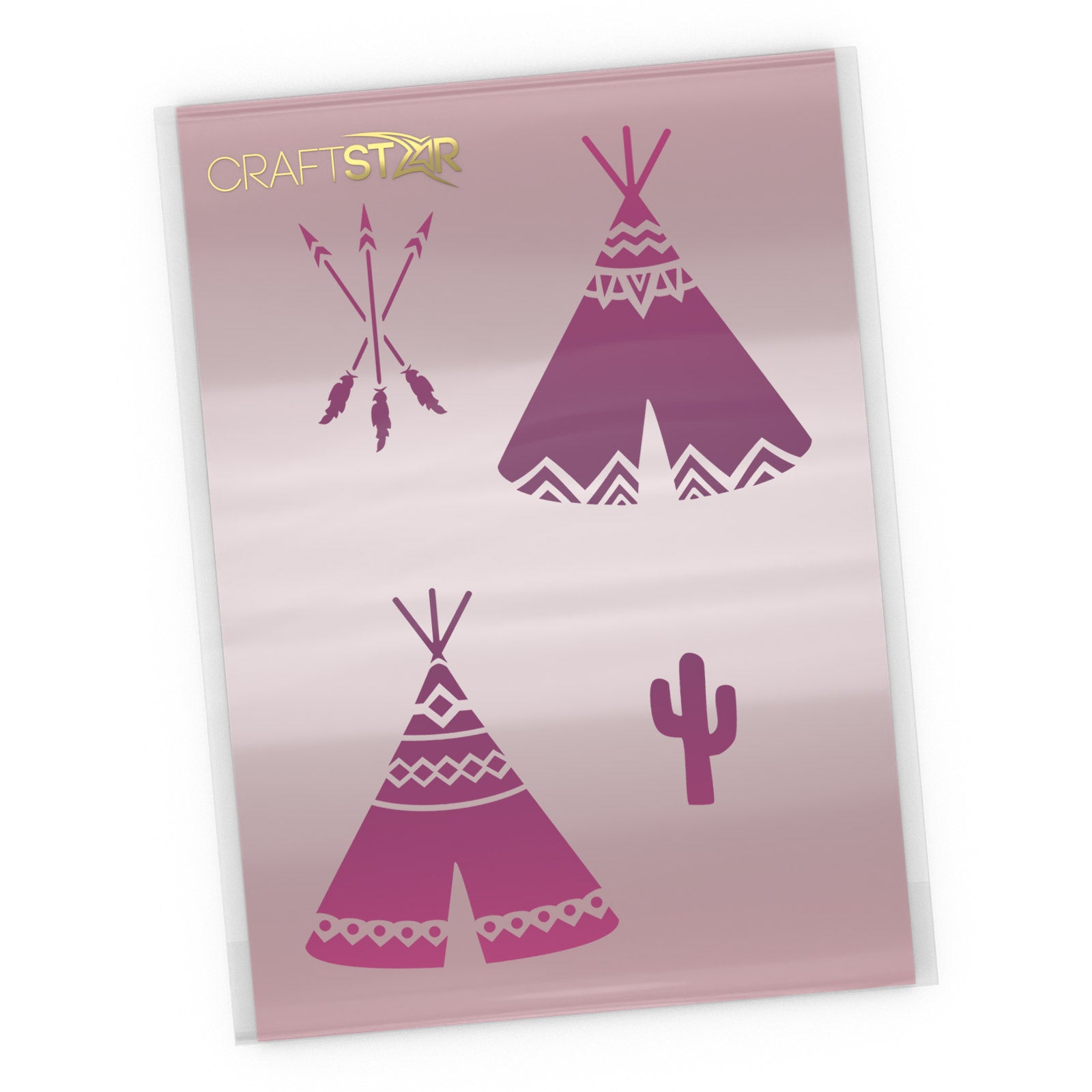 Native American Teepee Stencil Set - Craft Template