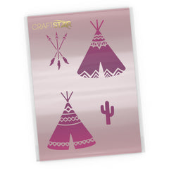 Native American Teepee Stencil Set - Craft Template
