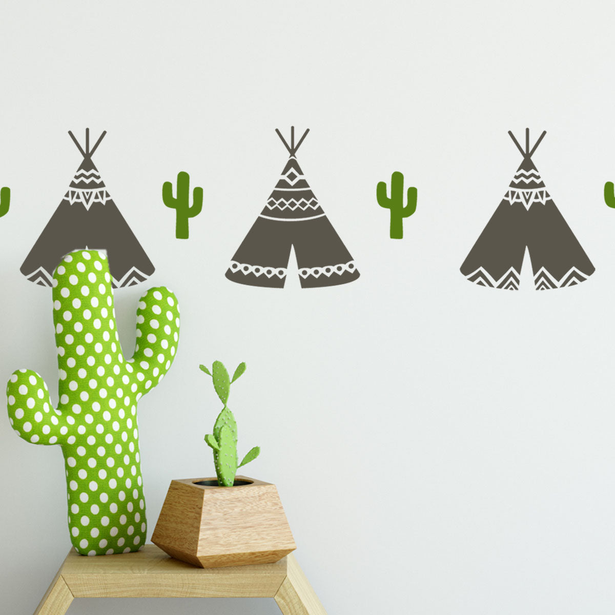 Craftstar Teepee Stencil Set on wall