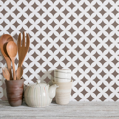 CraftStar Almas Lattice Stencil on kitchen wall