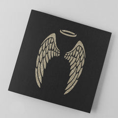 CraftStar Angel Wings Stencil on Card in glitter