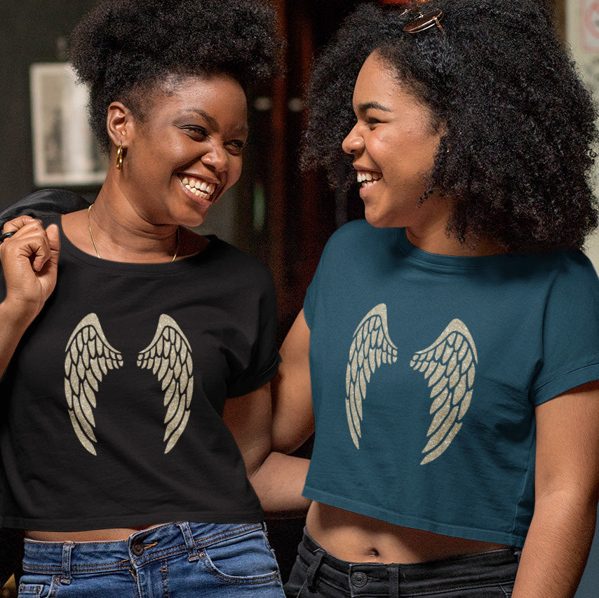 CraftStar Angel Wings Stencil Painted on shirts
