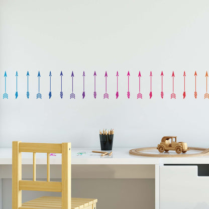 CraftStar Boho Arrows Border Stencil Painted in rainbow colours