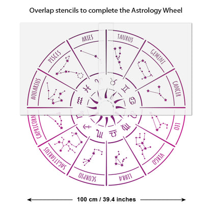 CraftStar Astrology Wheel Stencil Size Guide