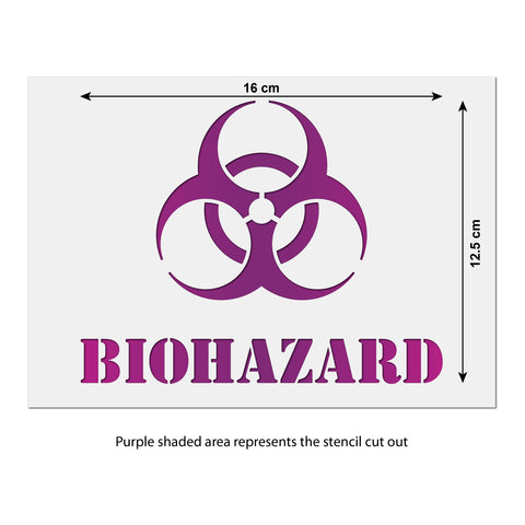 CraftStar Biohazard Sign Stencil A5 Size Guide