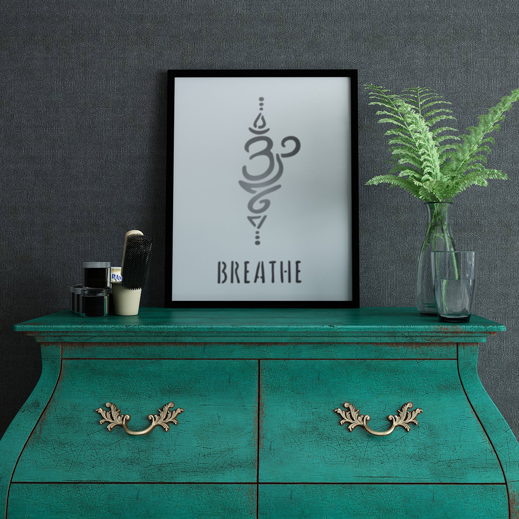CraftStar Sanskrit Breather Symbol Stencil As Print