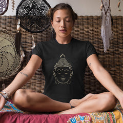 CraftStar Buddha Head Stencil used to decorate T Shirt