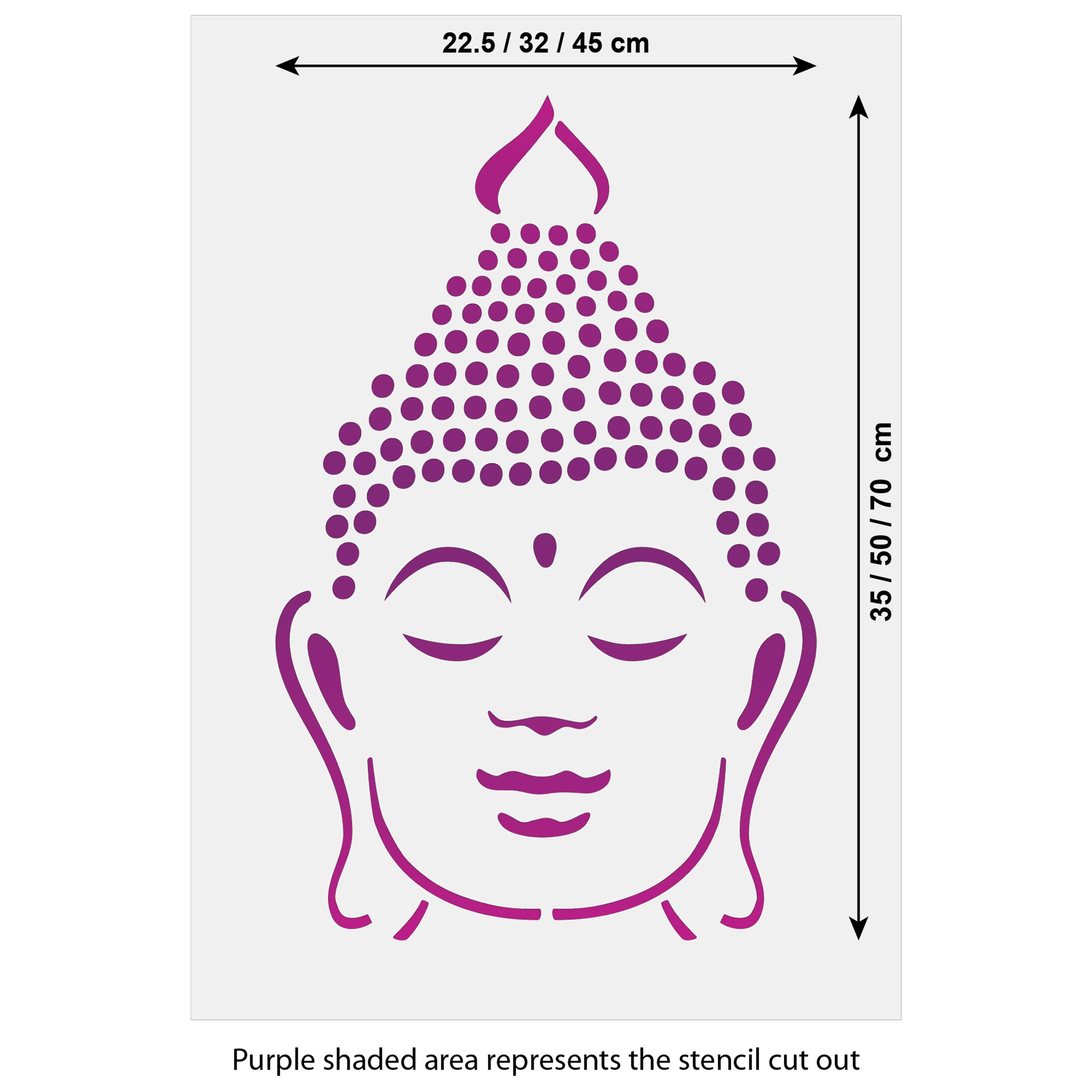 CraftStar Large Buddha Head Stencil Size Guide