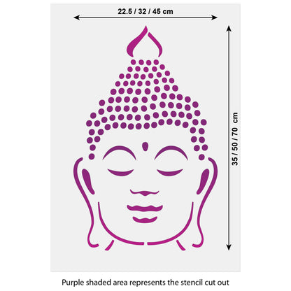 CraftStar Large Buddha Head Stencil Size Guide